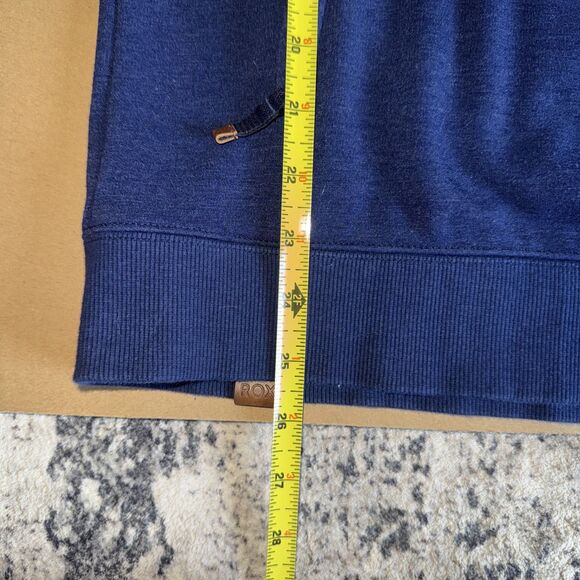 Roxy Liberty Hoodie Pullover Zip Pockets Missing Strings Small Navy/Purple - Picture 5 of 9